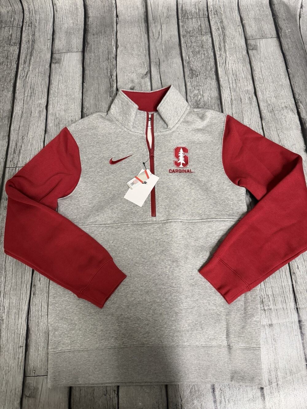 NWT Men’s Nike Stanford Cardinal Club Fleece Half-Zip Pullover Sweatshirt Small